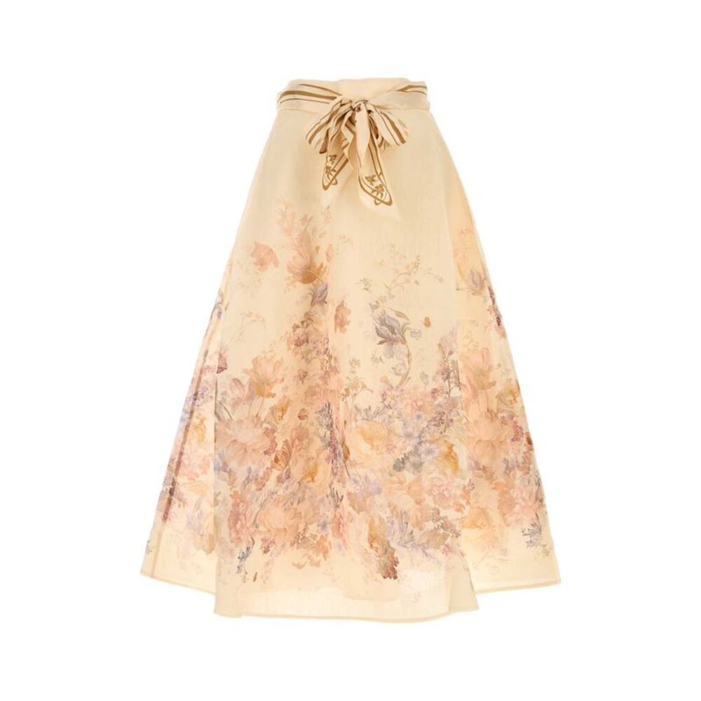Zimmermann Women Printed Linen Blend Ascent Skirt